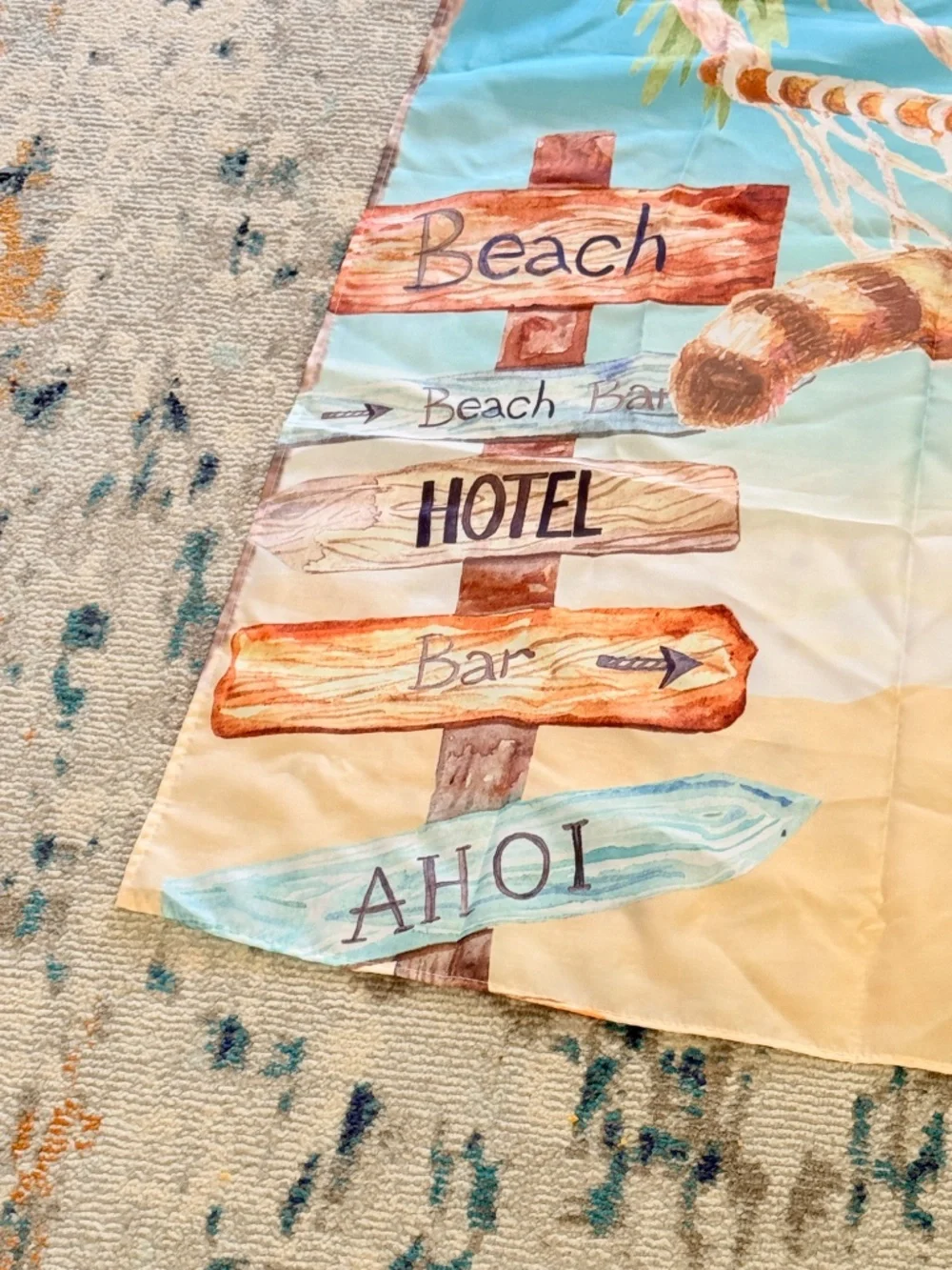 Funny Fun Cat beach ocean tropical theme summer shower bath curtain palm trees
